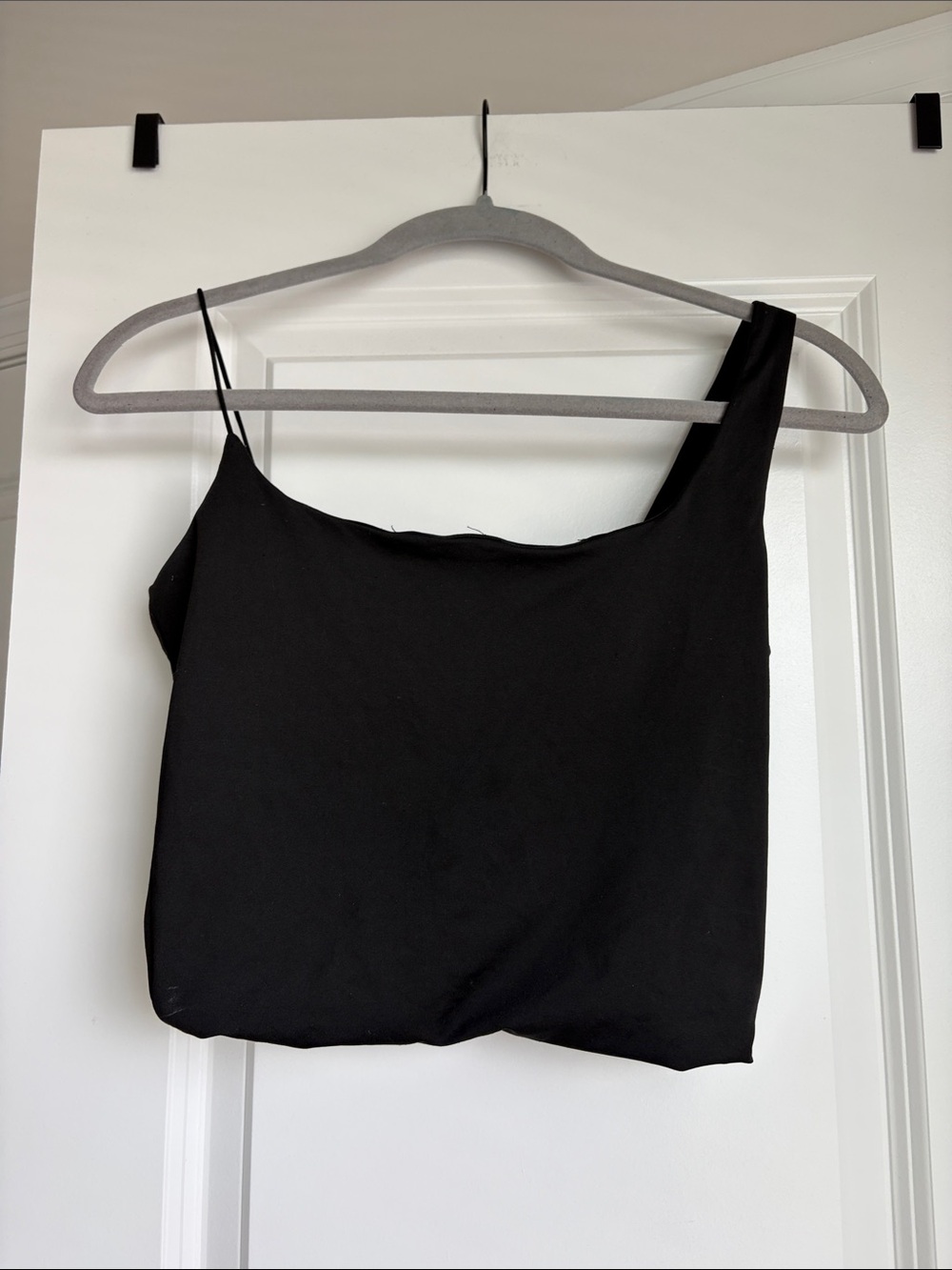 Asymmetric One-Shoulder Black Camisole